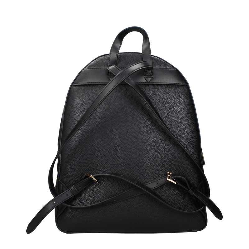 Black leather backpack-null