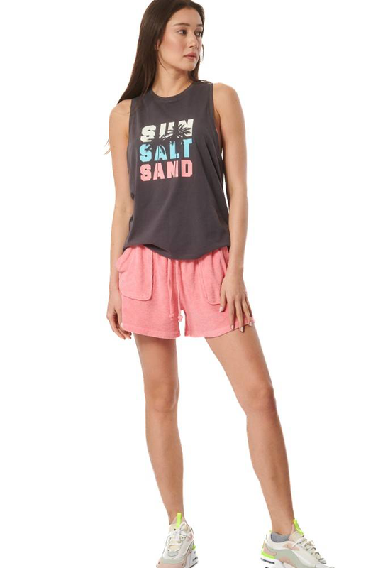 Women's natural dye terry shorts-null