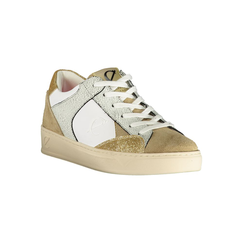 White polyester low top sneakers-null