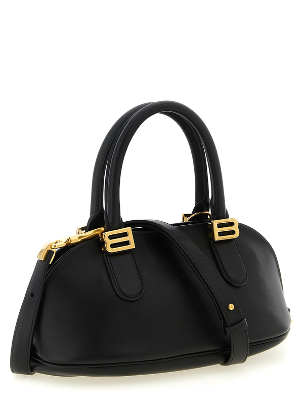 Black calfskin handbag-null