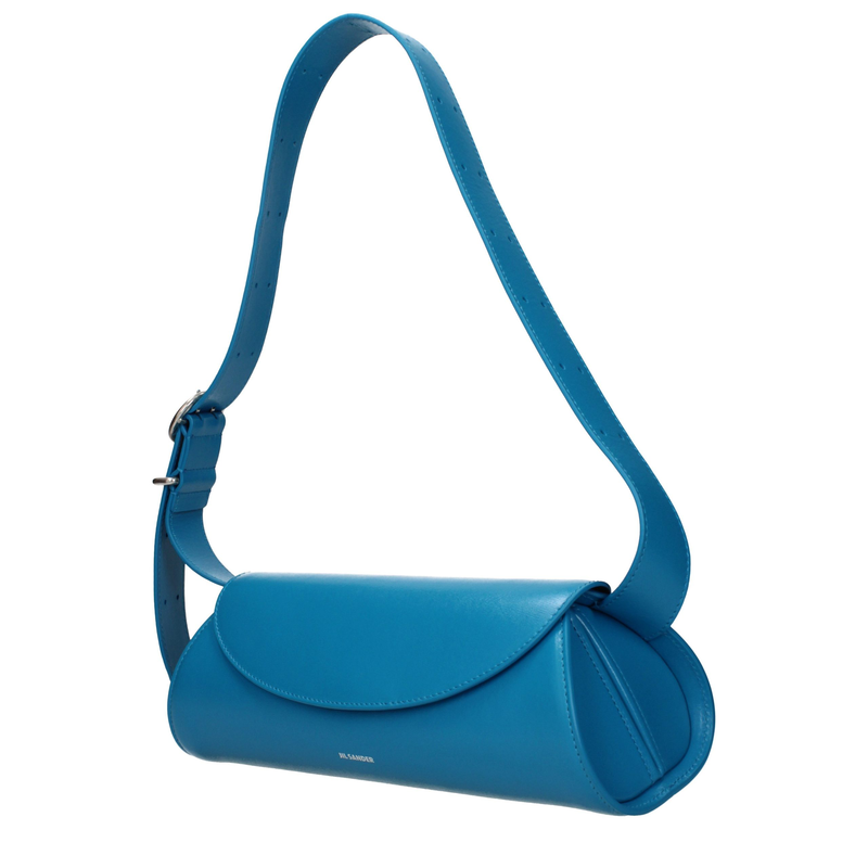Blue leather crossbody bag-null