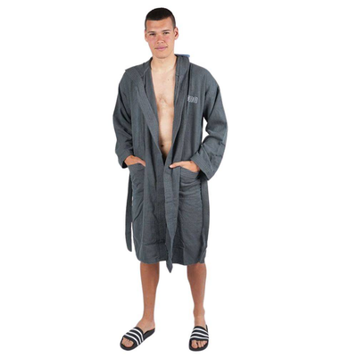 Zeppelin unisex light bathrobe, Asphalt, medium