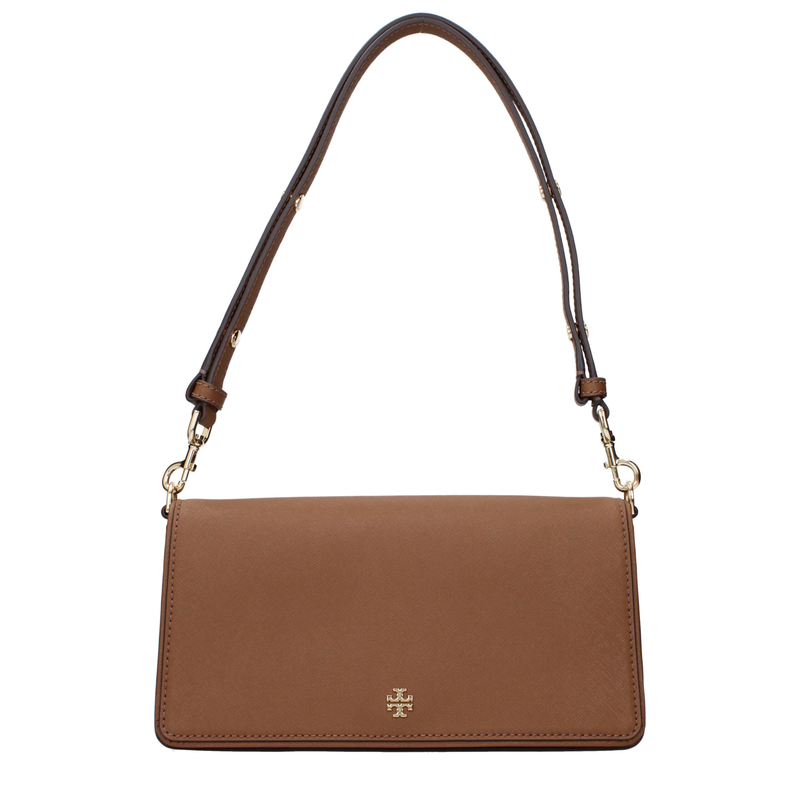 Brown leather shoulder bag-null
