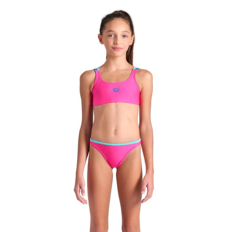 Girl's two pieces swimsuit solid-null