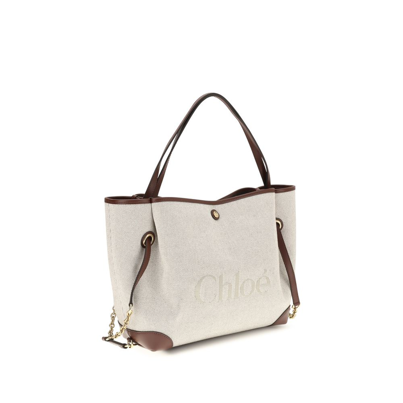 Beige cotton shoulder bag-null