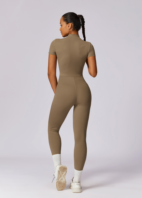 Amor short-sleeve zipped jumpsuit-null