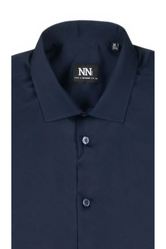 Blue satin cotton shirt-null