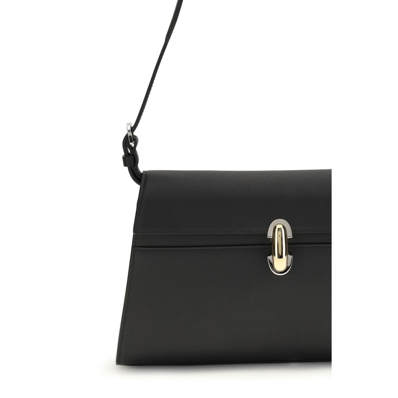 Black calf leather bos taurus shoulder bag-null