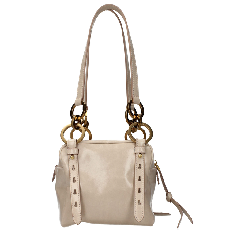 Pink leather shoulder bag-null