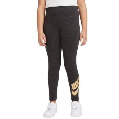 Nike sportswear girls favorites shine leggings ( extended size), Black / Gold, medium