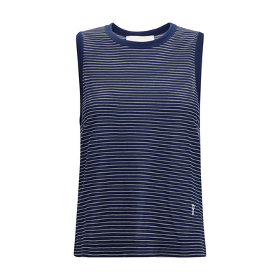 Blue cotton tank tops, Blue, medium
