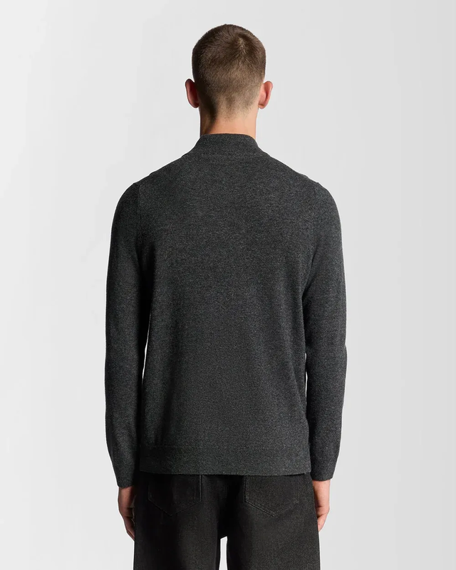 Lambswool blend zip through cardigan w155 jet black marl-null