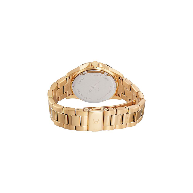 Gold stainless steel dress watch-null
