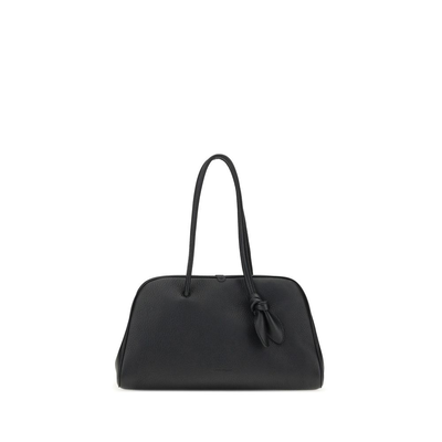 Black calf leather bos taurus handbag, Black, medium