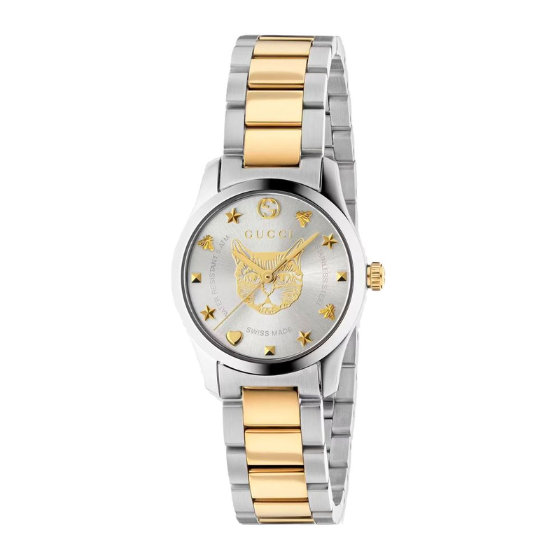 Gold stainless steel dress watch-null