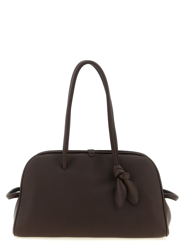 Brown calfskin shoulder bag-null