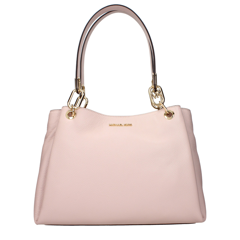 Pink leather shoulder bag-null