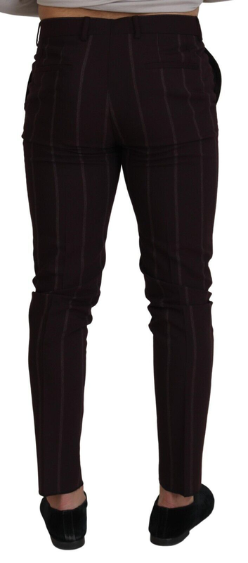 Brown striped men trousers cotton pants-null