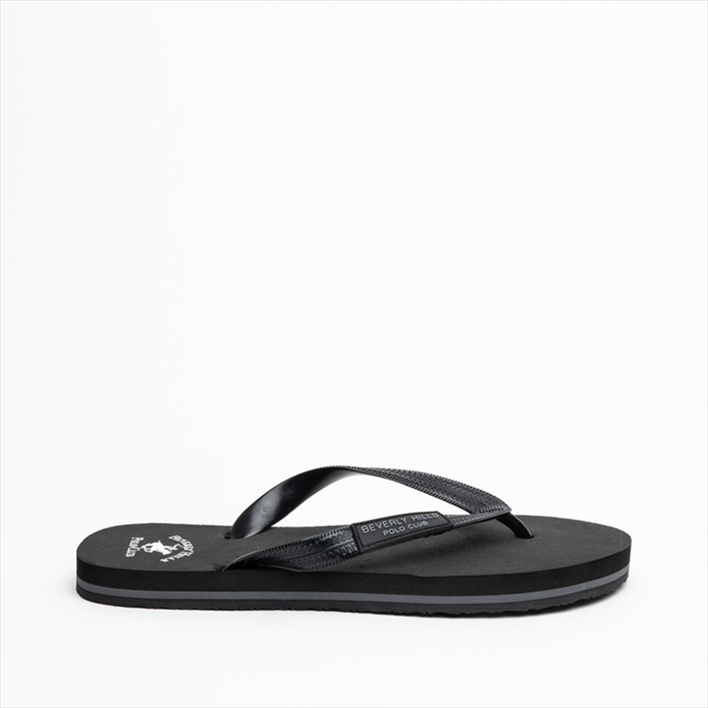 Beverly hills polo club mens flip flop slippers with lexical logo branding-null