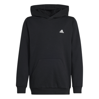 Adidas boys essentials small logo feel cozy fleece hoodie, Black/black, medium