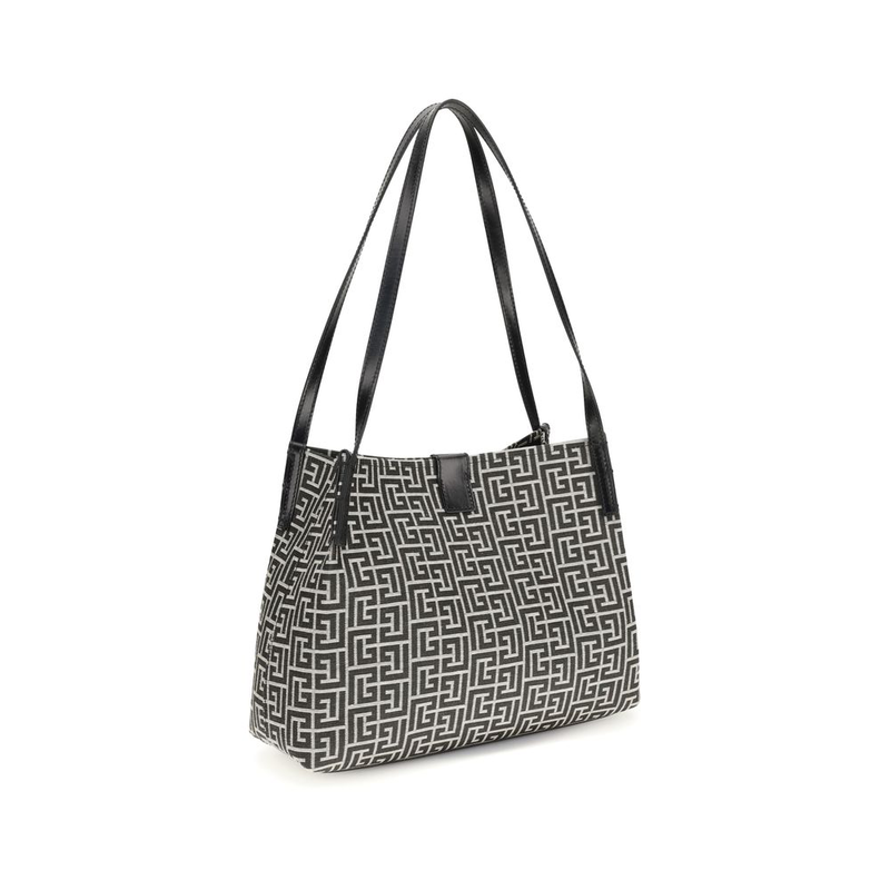 Black cotton shoulder bag-null