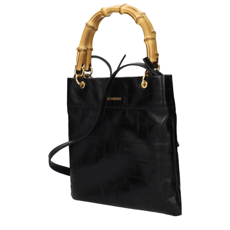 Black leather handbag-null