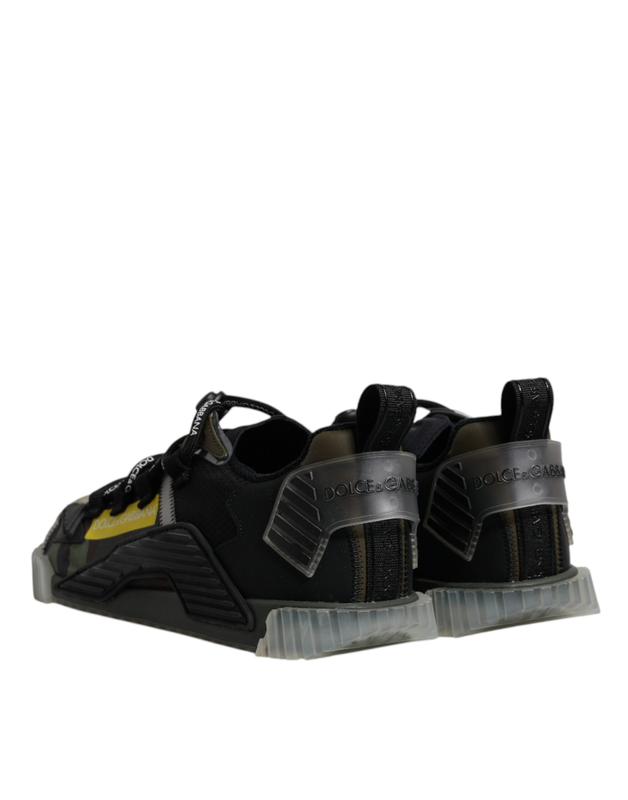 Black green camo ns1 low top sneakers shoes-null
