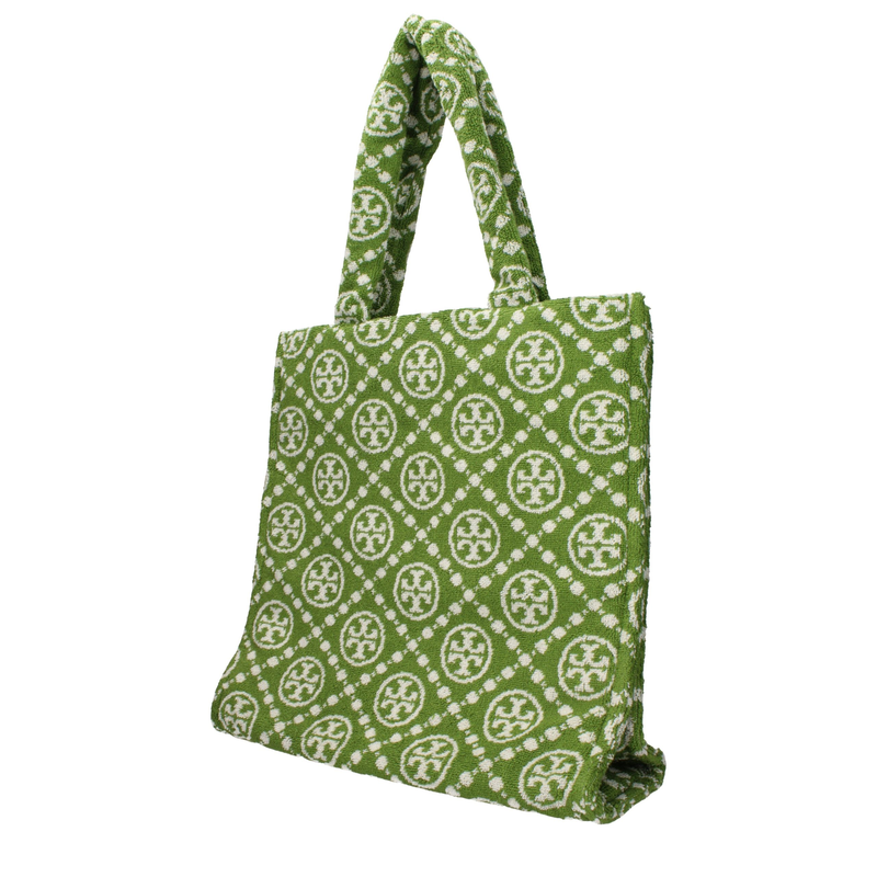 Green cotton-like shoulder bag-null