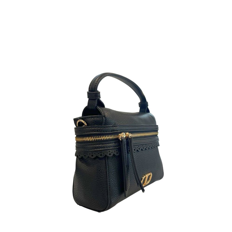 Black pu women's handbag-null