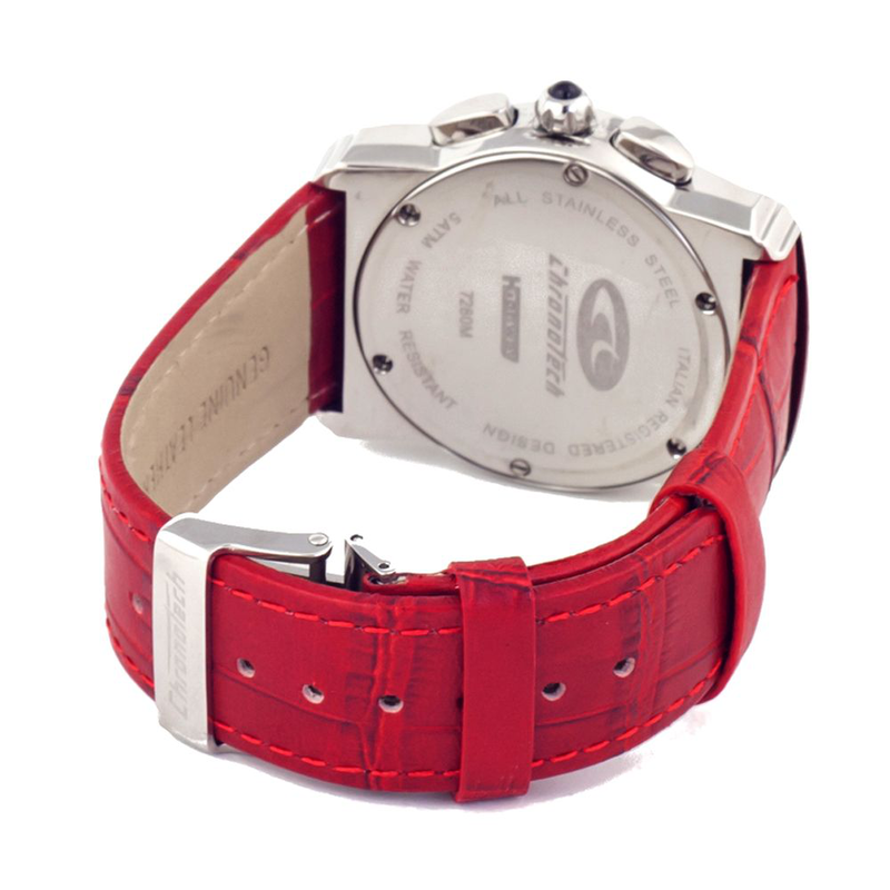 Multicolor leather dress watch-null