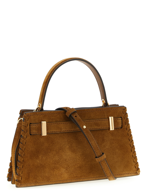 Brown bovine leather handbag-null
