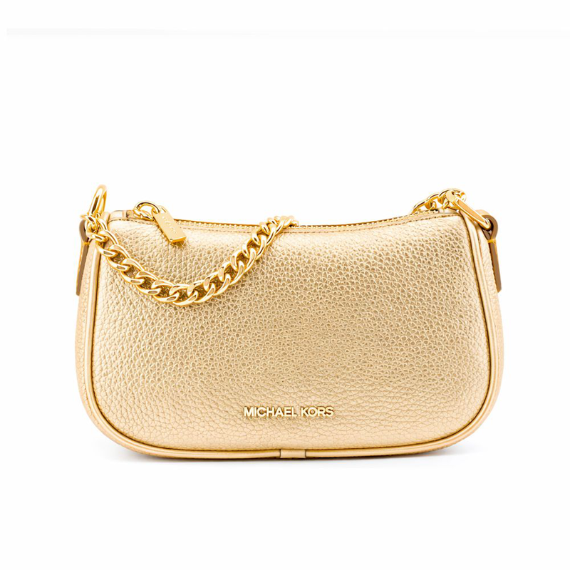 Gold leather shoulder bag-null