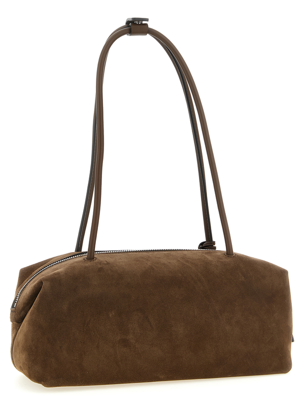 Brown calfskin shoulder bag-null