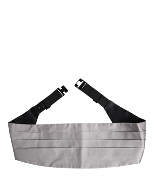 Gray men 100% silk belt wide waist cummerbund, Grey, medium