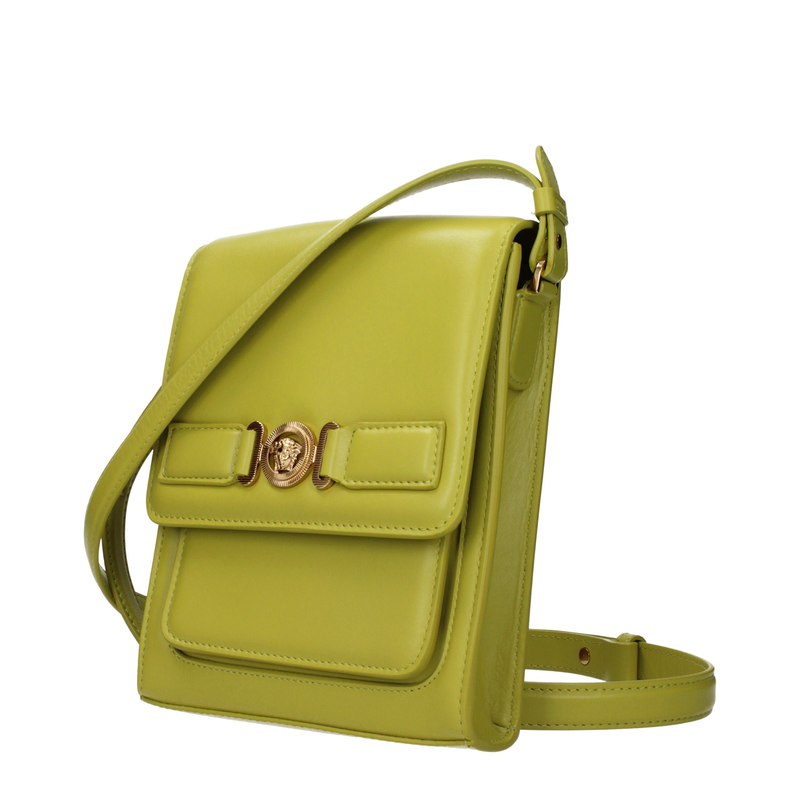 Green leather crossbody bag-null