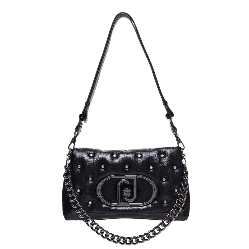 Large glossy studded lapuffy crossbody-null