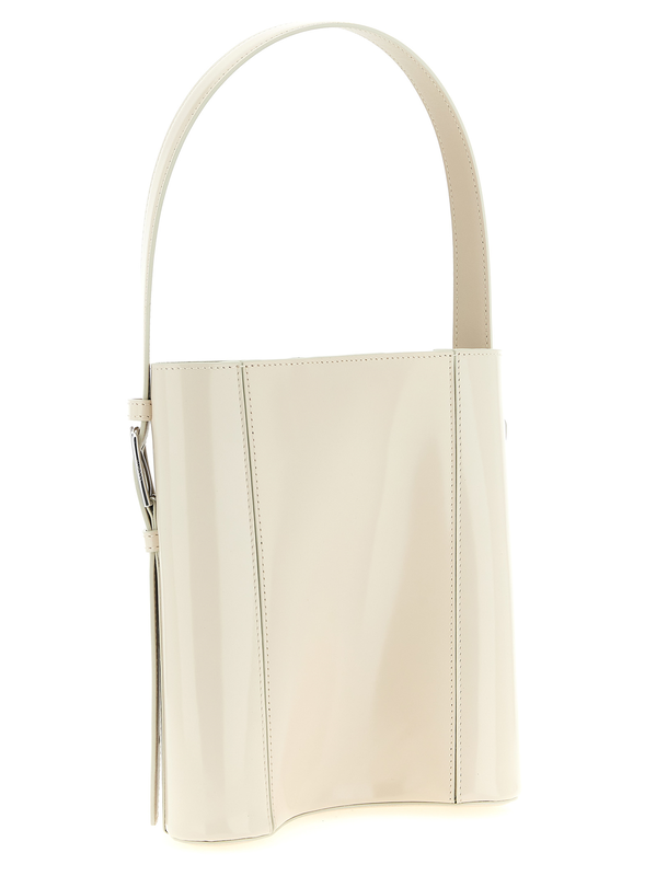 Beige cowhide shoulder bag-null