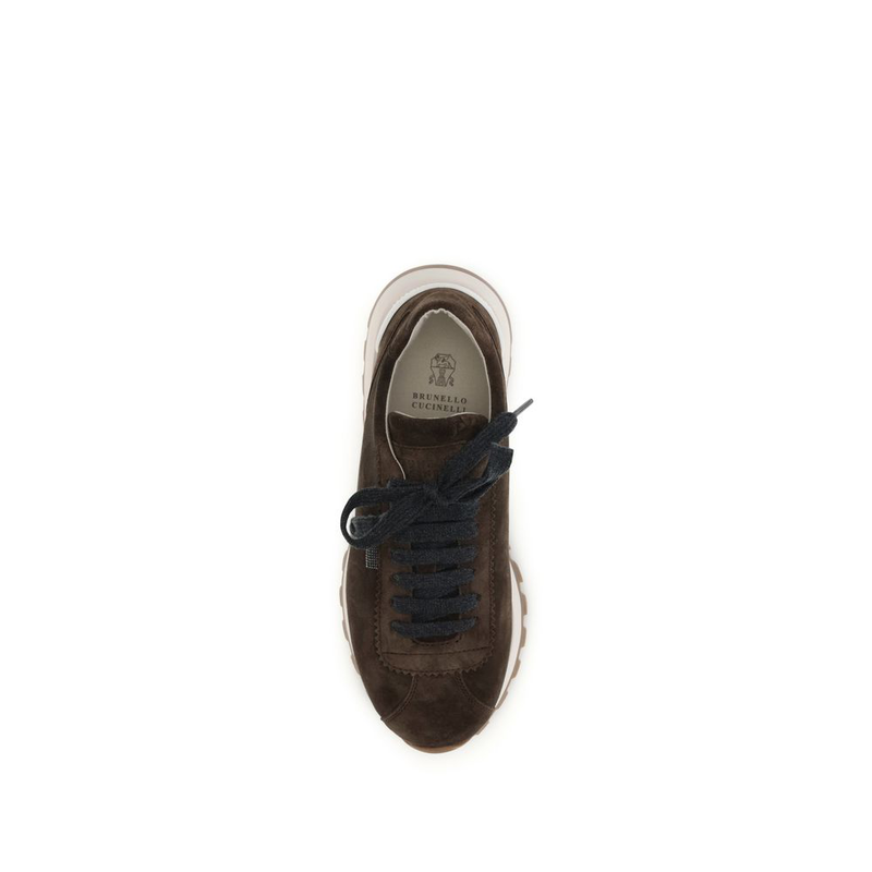 Brown calf leather bos taurus athletic sneakers-null