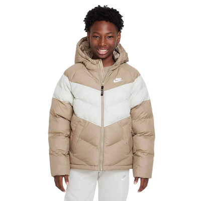 Nike sportswear kids synthetic-fill hooded jacket, Kkhaki / Beige, medium