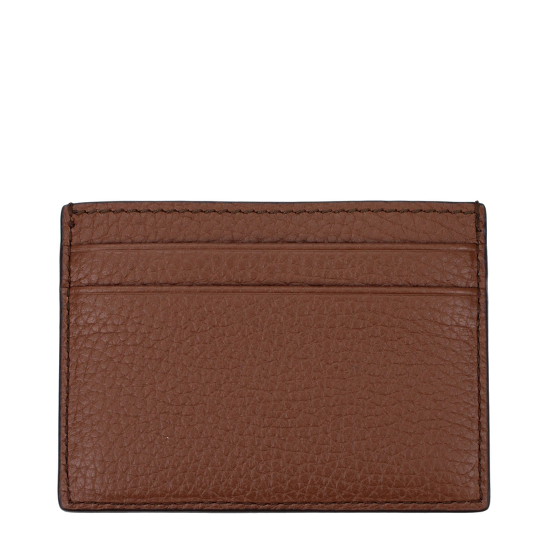 Brown leather cardholder-null