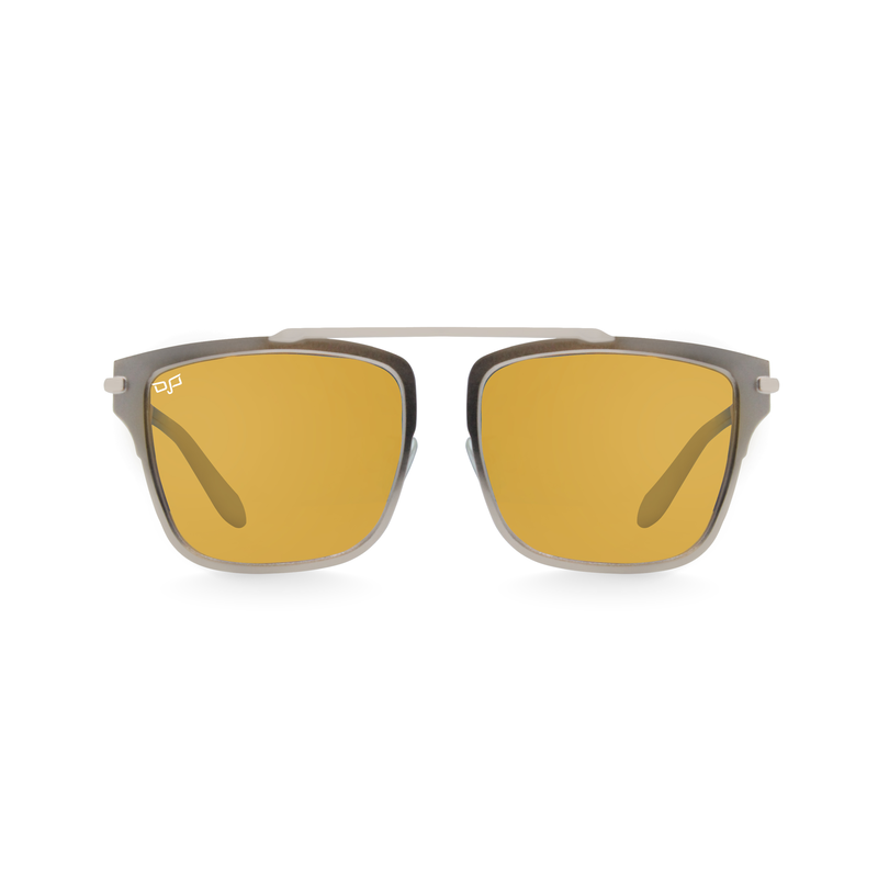 OJO trend sunglasses square matte gold frame gold flat lenses-null