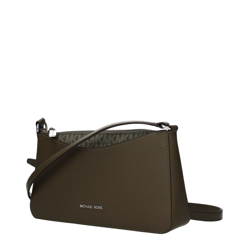 Green fabric crossbody bag-null