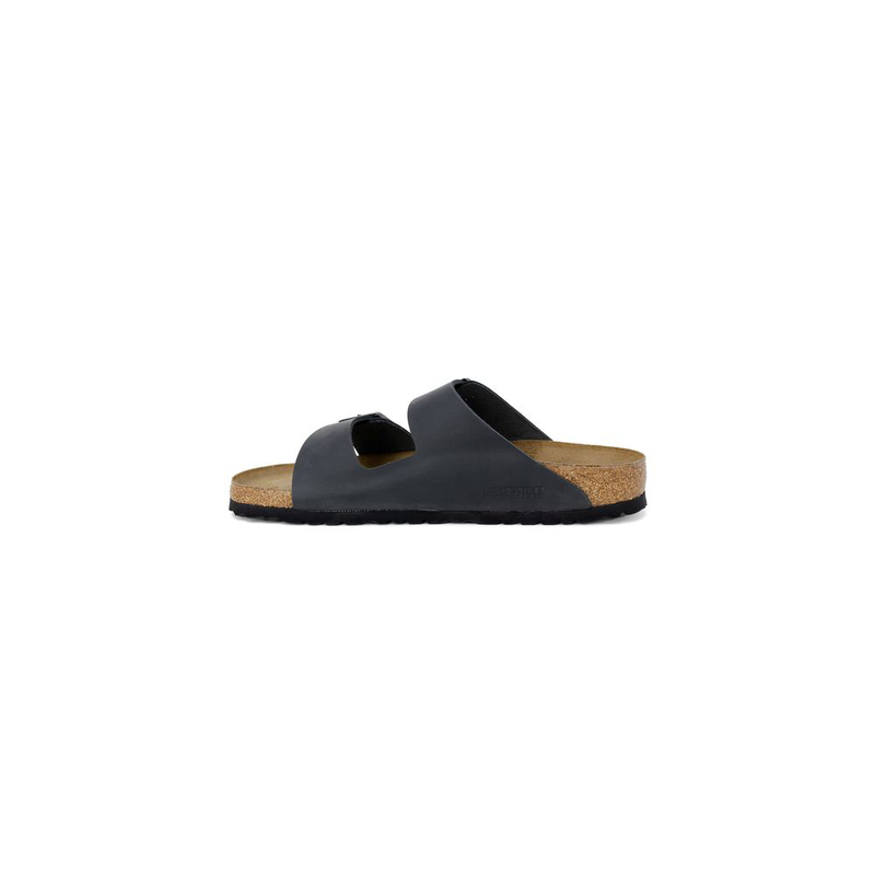 Black synthetic slippers-null