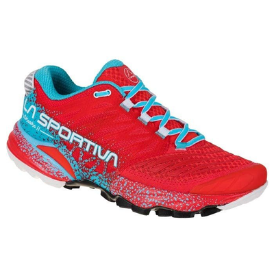 Akasha II woman mountain running shoes, Hibiscus/malibu Blue, medium