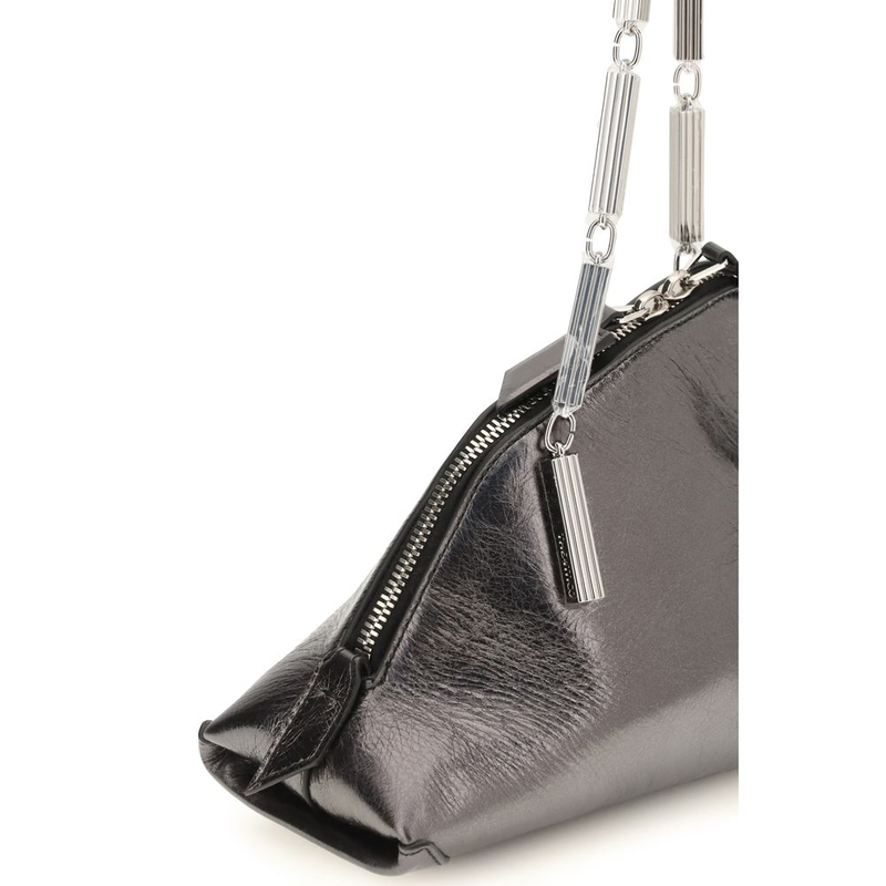 Silver calf leather bos taurus handbag-null