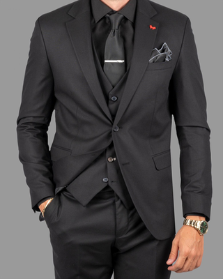 Dzine 3piece slim fit suit in patterned