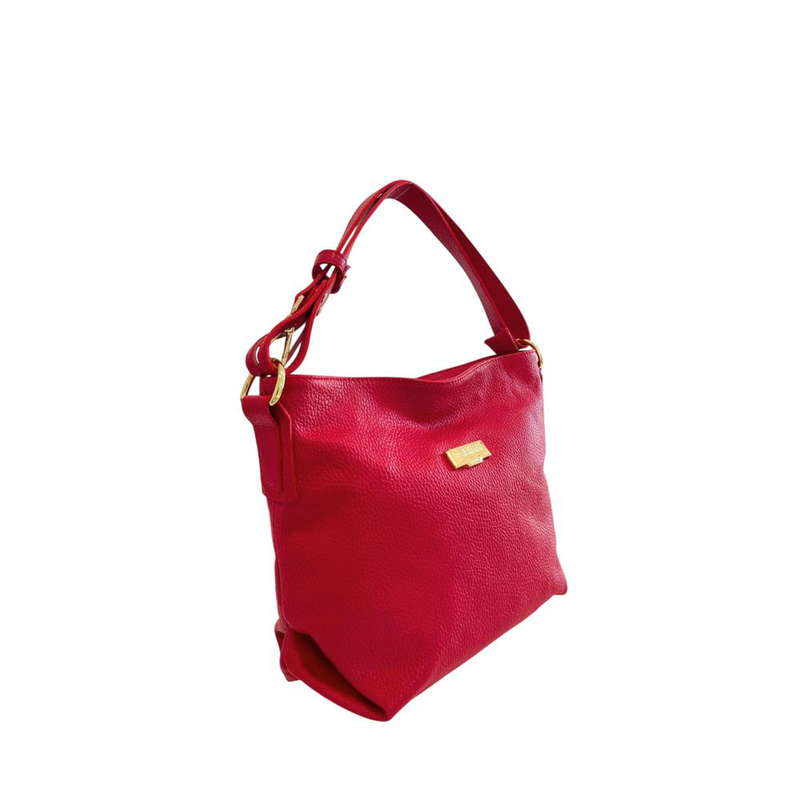 Red leather women bag-null