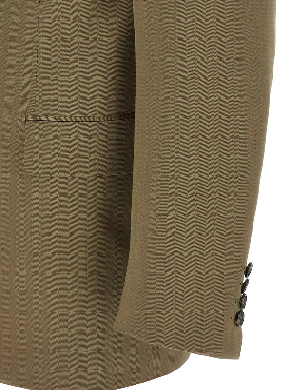 Bicolor wool two-piece suit-null