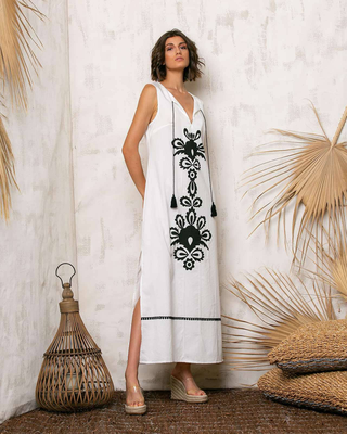 Donna martha resort maxi dress - white , xl, White, medium