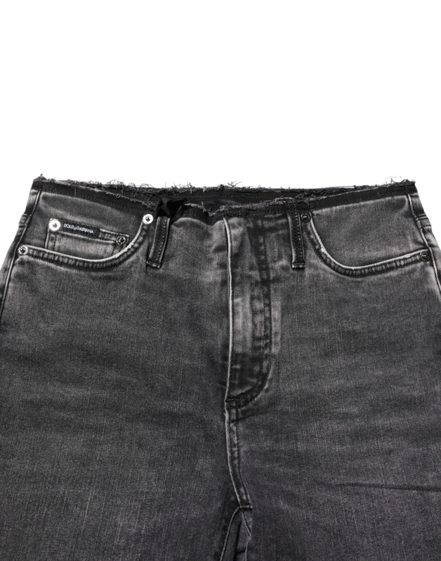 Gray skinny cotton mid waisted denim jeans-null